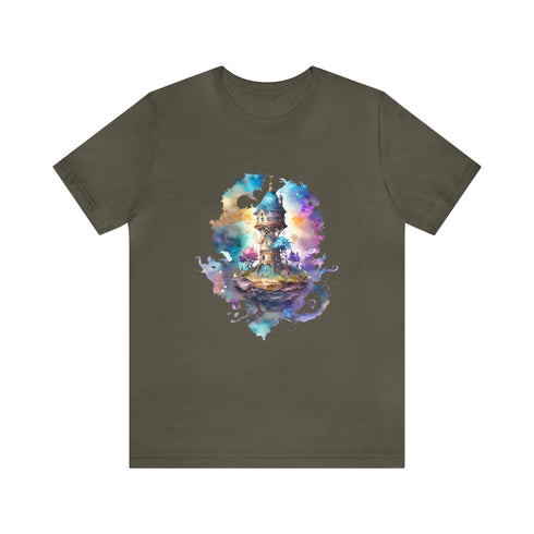 The Wizard's Floating Tower - Short Sleeve Tee Army